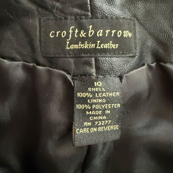 Croft & Barrow Lambskin Leather Skirt Black Buttery Soft 10 Vintage - Picture 3 of 3